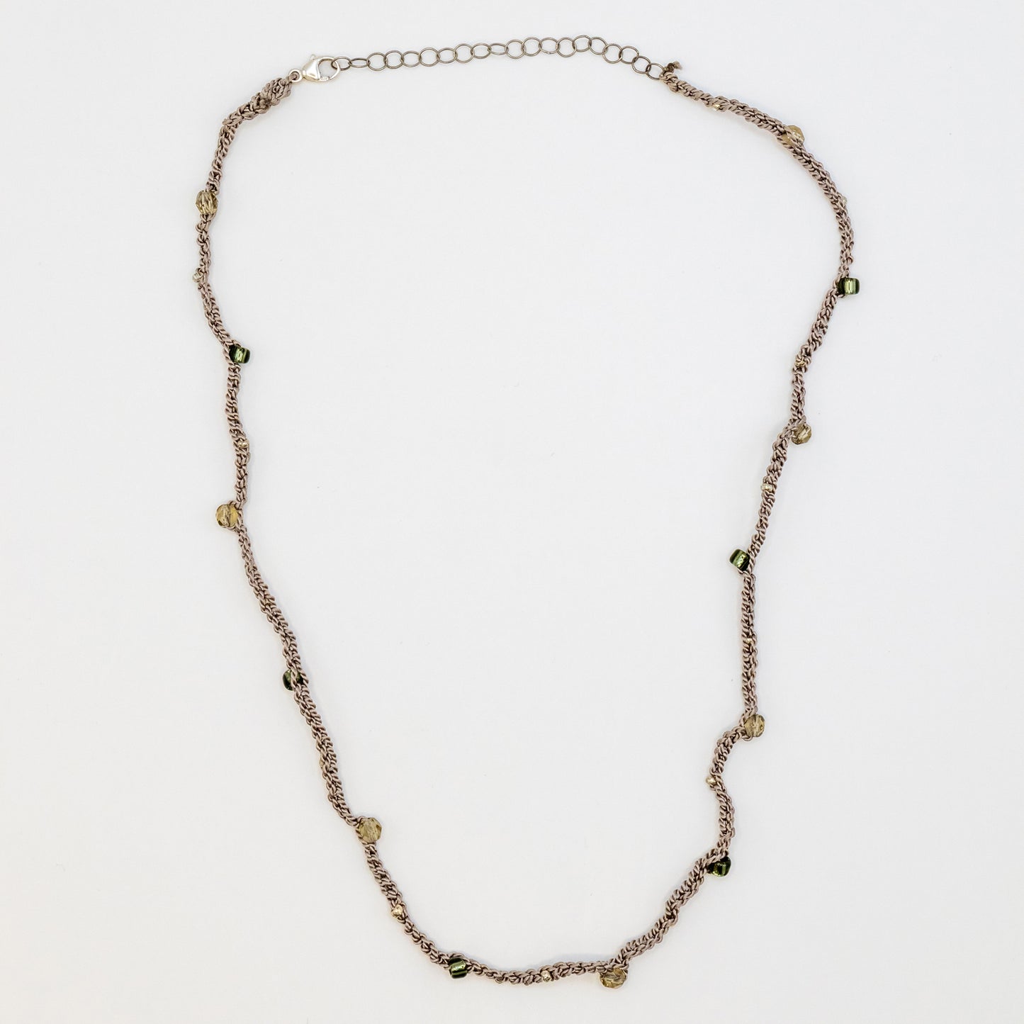 Gray Crocheted Beaded Chain