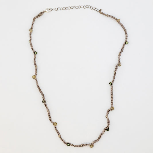 Gray Crocheted Beaded Chain