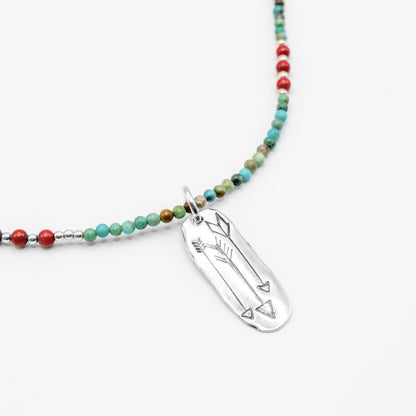 Three Arrows Beaded Necklace