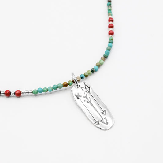 Three Arrows Beaded Necklace