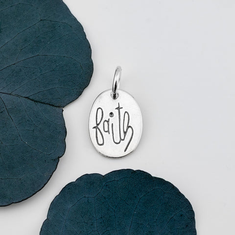 Oval Faith Charm - Holly Lane