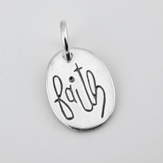 Oval Faith Charm - Holly Lane