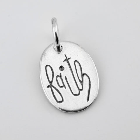 Oval Faith Charm