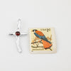 Floating Cross Pendant Garnet