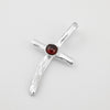 Floating Cross Pendant Garnet