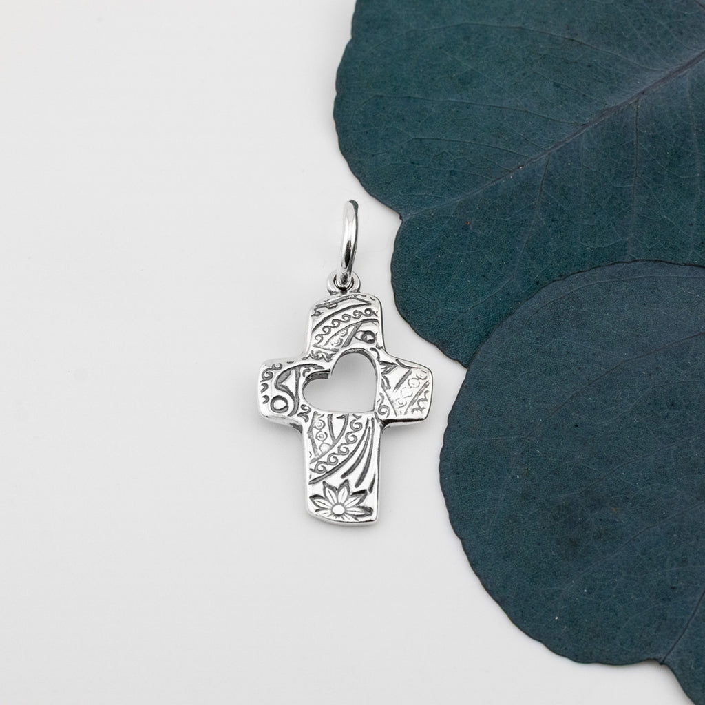 Jesus Loves me Cutout Heart Pendant