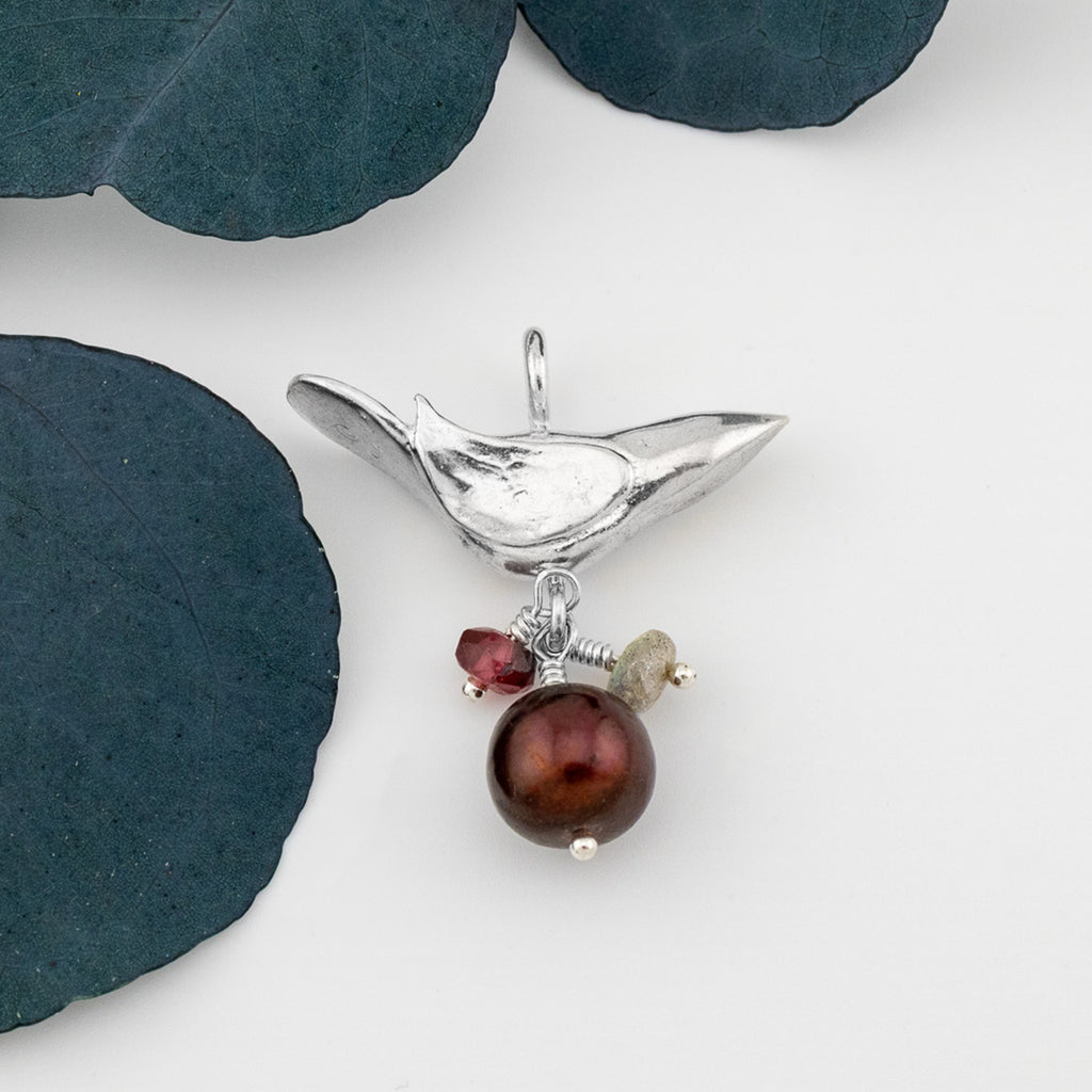 Garnet Bird Pendant