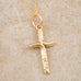 Ribbon Cross Gold Charm - Holly Lane