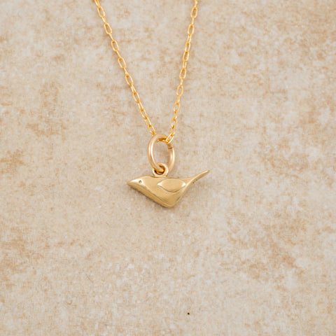 Sweet Sparrow Gold Charm