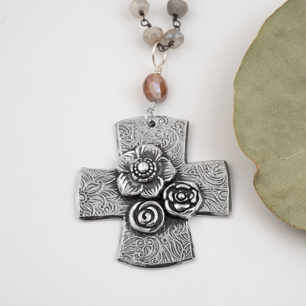 Bloom Cross Necklace