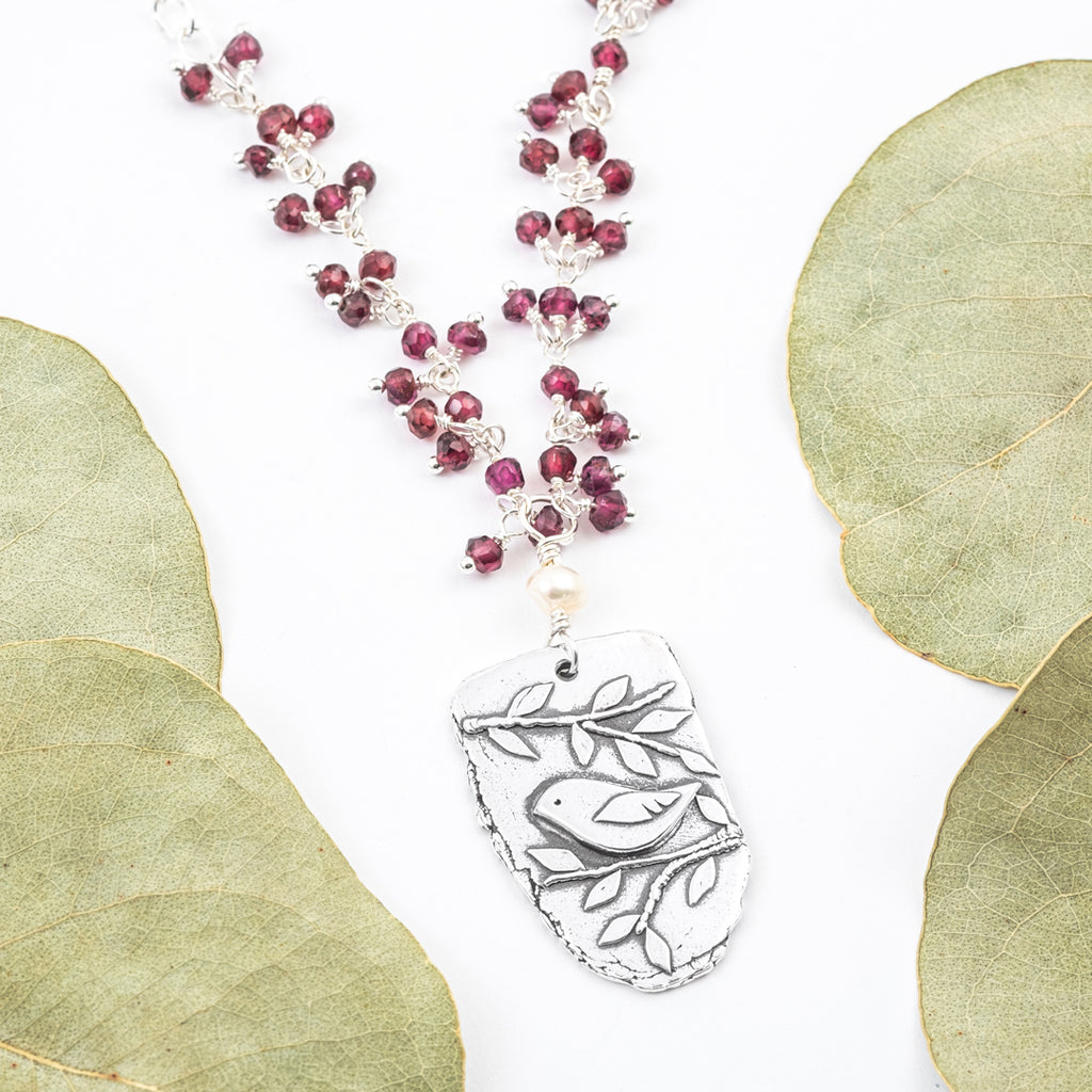 Garnet Birds of the Air Necklace