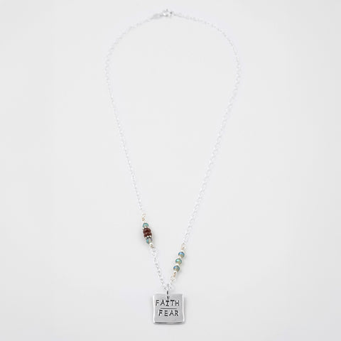 Crystal Faith Over Fear Necklace