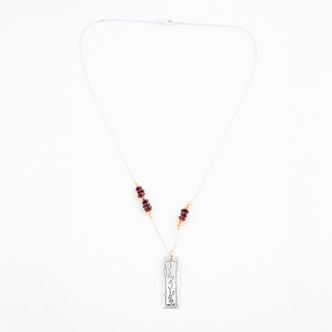 I Love You Garnet Necklace