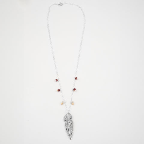 Patterned Feather Necklace