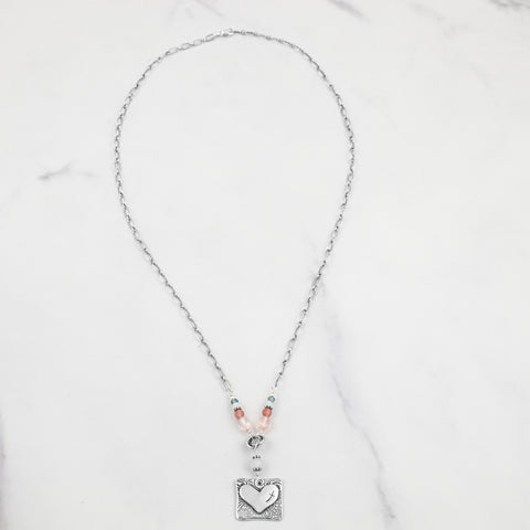 Quartz Heart For God Necklace