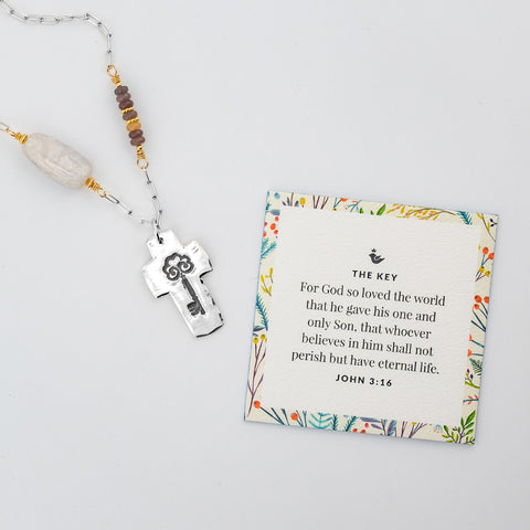 Key Cross Necklace