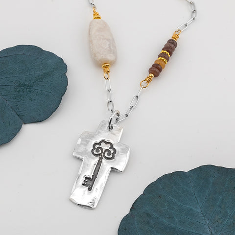 Key Cross Necklace