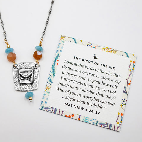 Birds of the Air Tablet Necklace