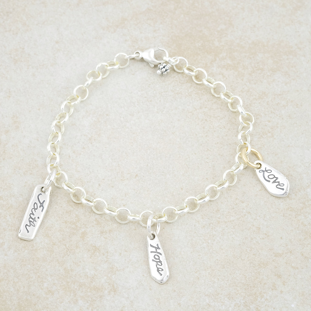 Faith, Hope & Love Charm Bracelet