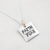Square Faith Over Fear Necklace - Holly Lane