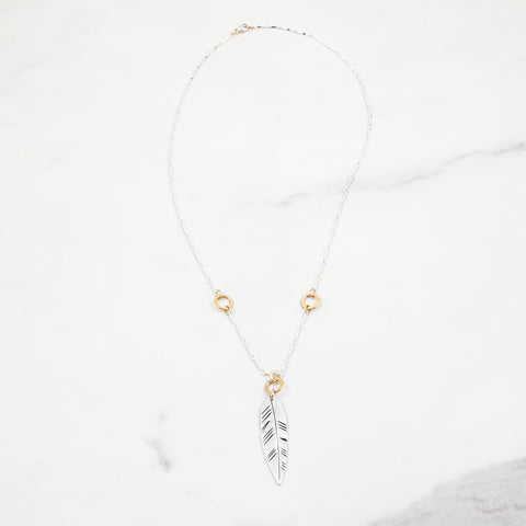 Simple Feather Necklace - Holly Lane