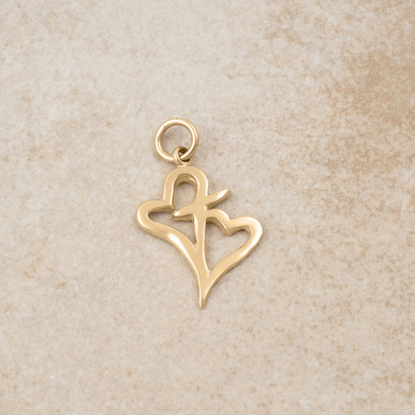 Hearts Connected Gold Charm