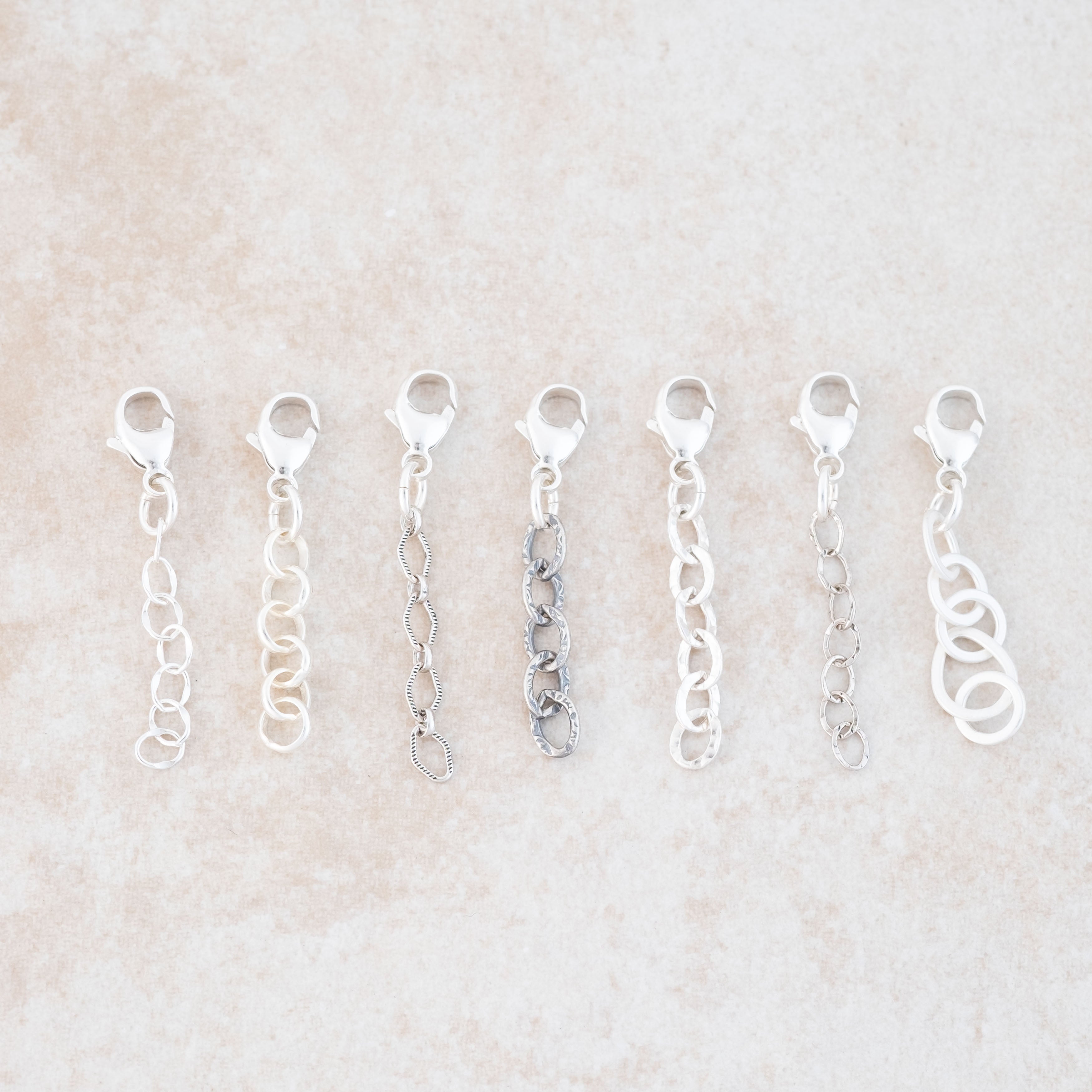 6 Pcs Necklace Extension Bracelet Extender Sterling Silver Hook up Clasp  Chain