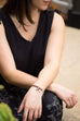 Holly Lane Christian Jewelry - Garnet and Pearl Slide Bracelet