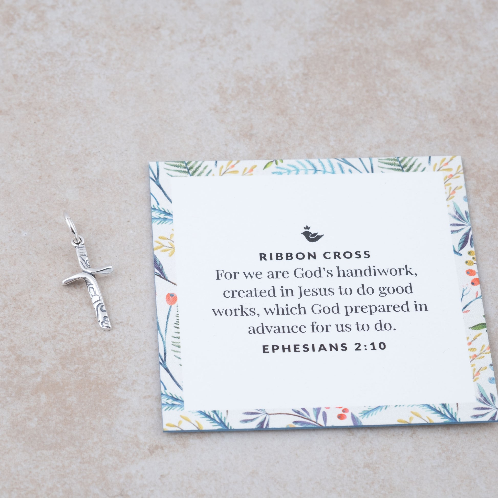 Ribbon Cross Charm - Holly Lane