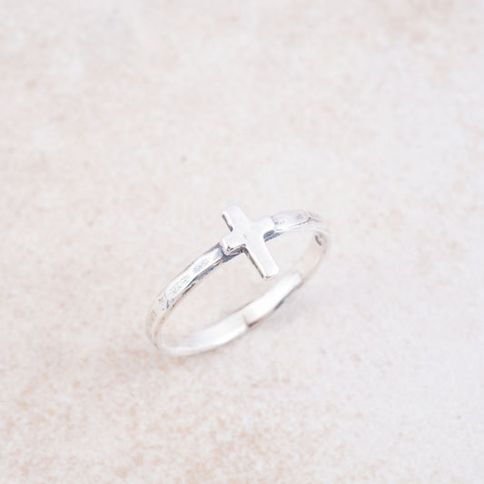Tiny Cross Ring - Holly Lane