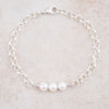 White Pearl Charm Bracelet