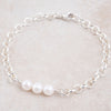 White Pearl Charm Bracelet